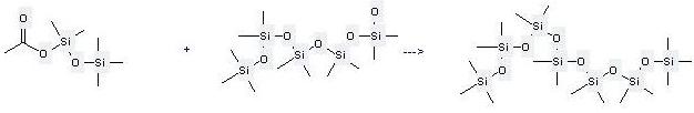 1-Disiloxanol,1,1,3,3,3-pentamethyl-, 1-acetate can be used to produce hexadecamethyl-heptasiloxane at the temperature of 25 °C